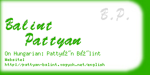 balint pattyan business card
